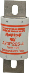 Ferraz Shawmut - 650 VDC, 700 VAC, 225 Amp, Fast-Acting Semiconductor/High Speed Fuse - Bolt-on Mount, 5-3/32" OAL, 100 at AC/DC kA Rating, 2" Diam - Industrial Tool & Supply