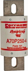 Ferraz Shawmut - 650 VDC, 700 VAC, 250 Amp, Fast-Acting Semiconductor/High Speed Fuse - Bolt-on Mount, 5-3/32" OAL, 100 at AC/DC kA Rating, 2" Diam - Industrial Tool & Supply