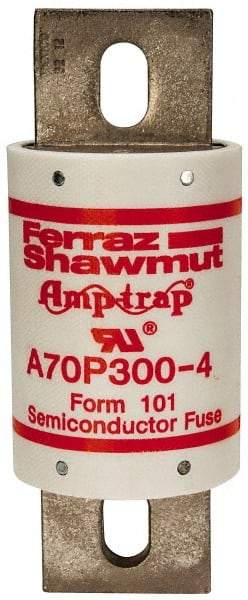 Ferraz Shawmut - 650 VDC, 700 VAC, 300 Amp, Fast-Acting Semiconductor/High Speed Fuse - Bolt-on Mount, 5-3/32" OAL, 100 at AC/DC kA Rating, 2" Diam - Industrial Tool & Supply