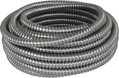 Made in USA - 1/2" Trade Size, 50' Long, Flexible Reduced Wall Flex Conduit - Steel, 5/8" ID - Industrial Tool & Supply