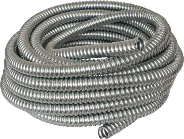 Made in USA - 3/4" Trade Size, 50' Long, Flexible Reduced Wall Flex Conduit - Steel - Industrial Tool & Supply