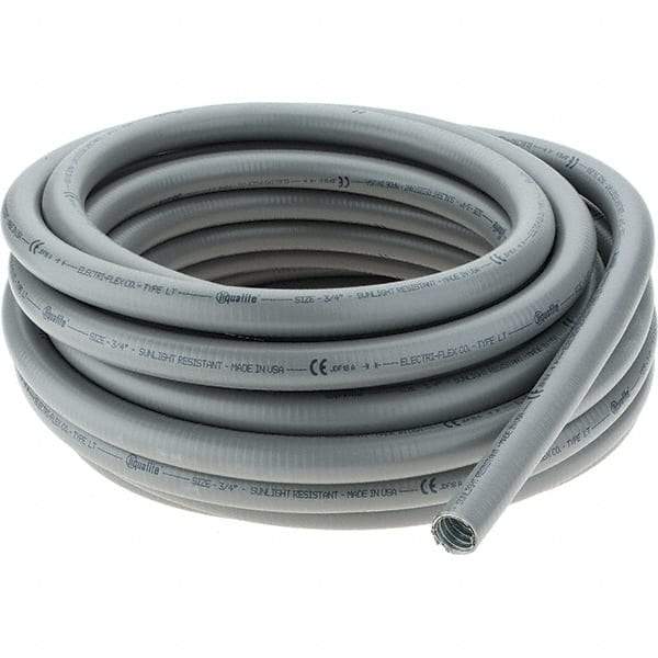 Made in USA - 3/4" Trade Size, 50' Long, Flexible Liquidtight Conduit - Steel - Industrial Tool & Supply