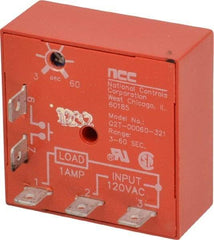 NCC - 5 Pin, Time Delay Relay - 1 at Resistive or Inductive Load Contact Amp, 120 VAC, On Board Trimpot - Industrial Tool & Supply