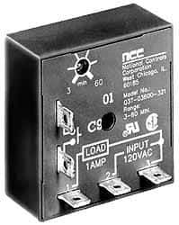 NCC - 5 Pin, Time Delay Relay - 1 at Resistive or Inductive Load Contact Amp, 120 VAC, On Board Trimpot - Industrial Tool & Supply
