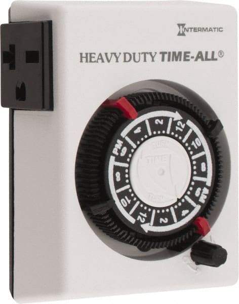 Intermatic - 24 hr Indoor Analog Electrical Timer - 2 On/Off per Day, 240 VAC, - Industrial Tool & Supply