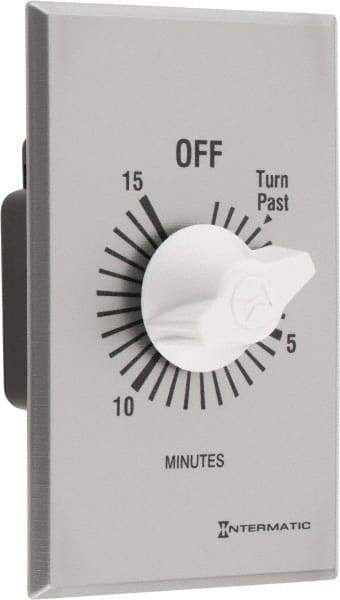 Intermatic - 15 min Indoor Analog Spring-wound Mechanical Timer - 125 VAC, 50/60 Hz, - Industrial Tool & Supply