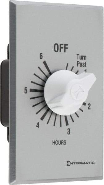 Intermatic - 6 hr Indoor Analog Spring-wound Mechanical Timer - 125 VAC, 50/60 Hz, - Industrial Tool & Supply