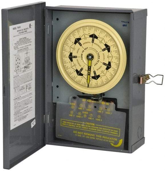 Intermatic - 7 Day Indoor Analog Electromechanical Timer Switch - 208 to 277 VAC, 60 Hz, - Industrial Tool & Supply