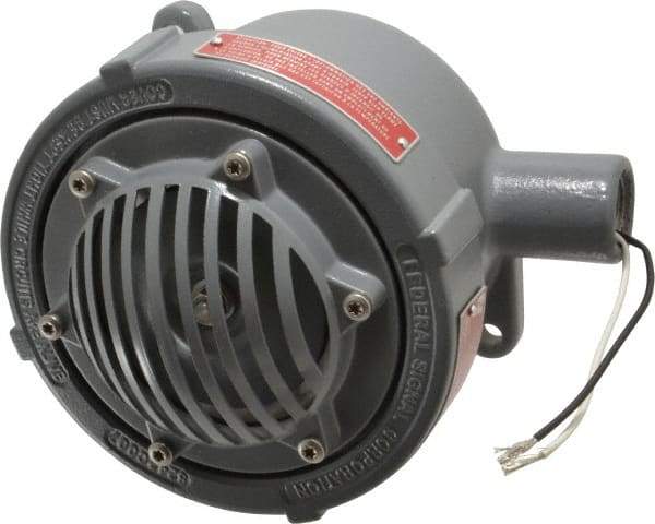 Federal Signal Corp - 6-1/2" Diam, 120 Volt Electronic Horn - 0.2 Amps, 110 Decibles at 10', Vibrating, Explosion Proof - Industrial Tool & Supply