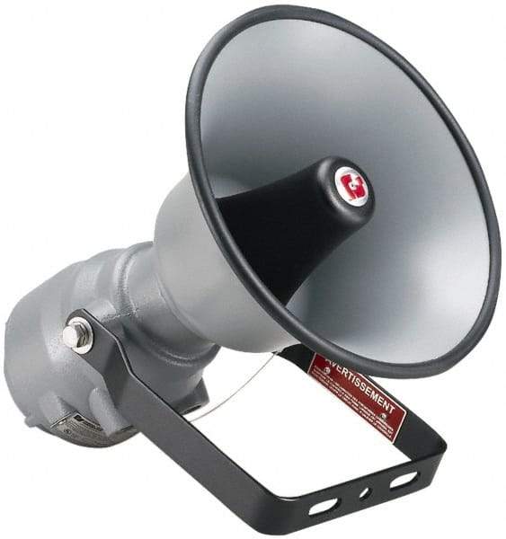Federal Signal Corp - 15 Max Watt, 13.1 Inch Diameter, Round Aluminum Explosion Proof Horn and Speaker - Weather and Waterproof, 16.3 Inch Deep, Includes 25, 70 Volt Transformer - Industrial Tool & Supply