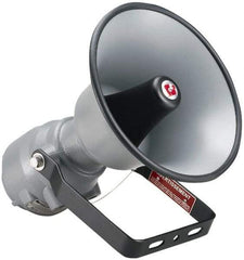 Federal Signal Corp - 15 Max Watt, 13.1 Inch Diameter, Round Aluminum Explosion Proof Horn and Speaker - Weather and Waterproof, 16.3 Inch Deep, Includes 25, 70 Volt Transformer - Industrial Tool & Supply
