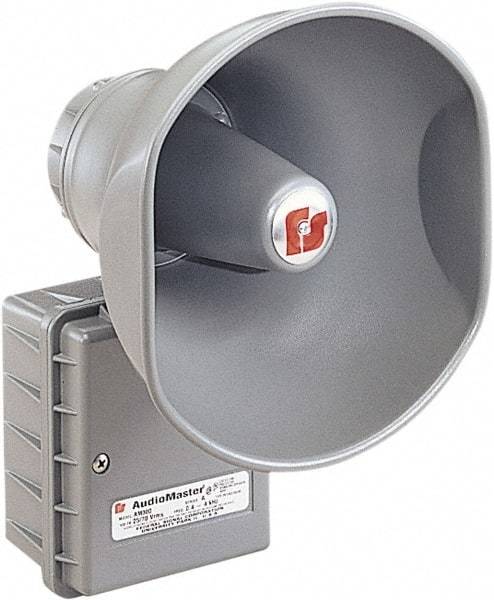 Federal Signal Corp - 15 Max Watt, Oval Aluminum Standard Horn and Speaker - Weather and Waterproof, 8-1/4 Inch Deep, Includes 25, 70 Volt Transformer - Industrial Tool & Supply