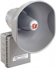 Federal Signal Corp - 15 Max Watt, Oval Aluminum Standard Horn and Speaker - Weather and Waterproof, 8-1/4 Inch Deep, Includes 25, 70 Volt Transformer - Industrial Tool & Supply