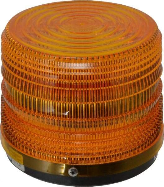 Federal Signal Corp - 24 VDC, 3R NEMA Rated, Strobe Tube, Amber, Strobe Light - 80 Flashes per min, 5-1/2 Inch Diameter, 5-1/16 Inch High, IP66 Ingress Rating, Surface Mount - Industrial Tool & Supply