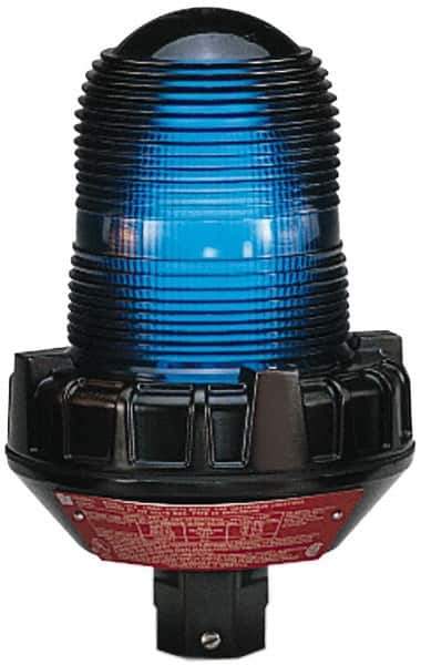 Federal Signal Corp - 4X NEMA Rated, 120 VAC, 1.75 Amp, 100 Watt, Rotating Beacon Incandescent Light - 1 Inch Mounted Size x Pipe Mounted, Surface Mounted, 11-3/8 Inch High, 9-1/8 Inch Diameter, 60 Flashes per min, Includes Lamp - Industrial Tool & Supply