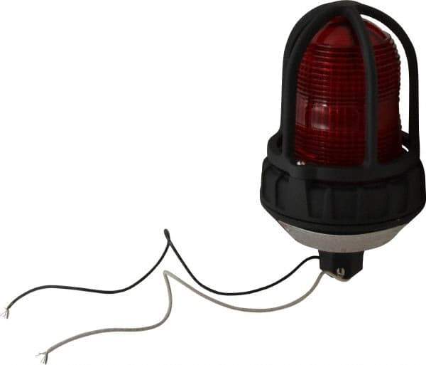 Federal Signal Corp - 120 VAC, 4X NEMA Rated, Strobe Tube, Red, Strobe Light - 80 Flashes per min, 3/4 Inch Pipe, 5-1/2 Inch Diameter, 9-1/4 Inch High, IP66 Ingress Rating, Pipe Mount - Industrial Tool & Supply
