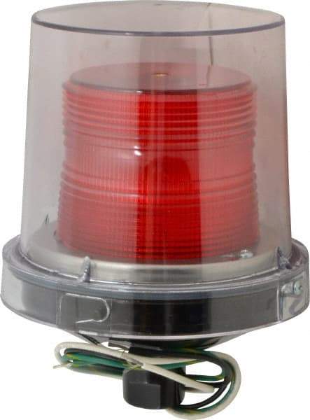 Federal Signal Corp - 120 VAC, 4X NEMA Rated, Strobe Tube, Red, Strobe Light - 80 Flashes per min, 1/2 Inch Pipe, 5-1/2 Inch Diameter, 7-1/4 Inch High, IP66 Ingress Rating, Pipe Mount - Industrial Tool & Supply