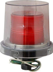 Federal Signal Corp - 120 VAC, 4X NEMA Rated, Strobe Tube, Red, Strobe Light - 80 Flashes per min, 1/2 Inch Pipe, 5-1/2 Inch Diameter, 7-1/4 Inch High, IP66 Ingress Rating, Pipe Mount - Industrial Tool & Supply