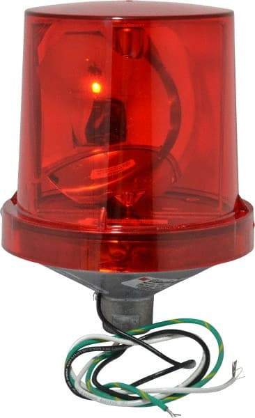 Federal Signal Corp - 4X NEMA Rated, 120 VAC, 0.22 Amp, 25 Watt, Rotating Beacon Incandescent Light - 1/2 Inch Mounted Size x Pipe Mounted, 7-1/4 Inch High, 5-1/2 Inch Diameter, 90 Flashes per min, Includes Lamp - Industrial Tool & Supply