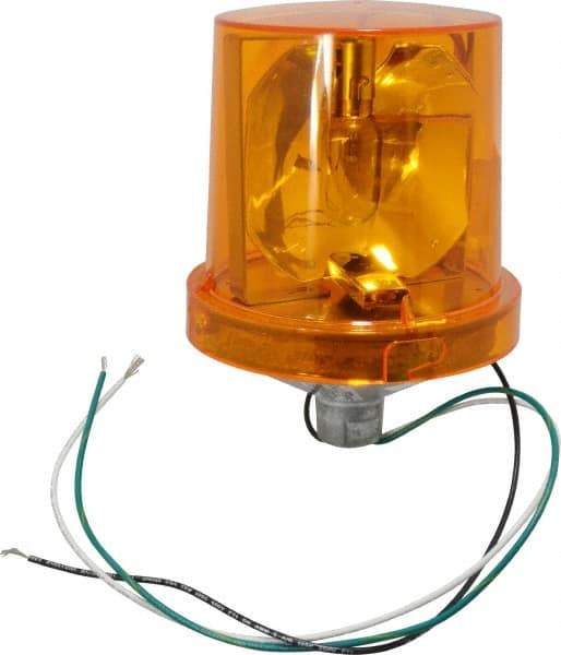 Federal Signal Corp - 4X NEMA Rated, 120 VAC, 0.22 Amp, 25 Watt, Rotating Beacon Incandescent Light - 1/2 Inch Mounted Size x Pipe Mounted, 7-1/4 Inch High, 5-1/2 Inch Diameter, 90 Flashes per min, Includes Lamp - Industrial Tool & Supply