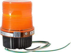 Federal Signal Corp - 120 VAC, 4X NEMA Rated, Strobe Tube, Amber, Single Flash Strobe Light - 90 Flashes per min, 1/2 Inch Pipe, 3-15/16 Inch Diameter, 5-1/4 Inch High, IP66 Ingress Rating, Pipe Mount, Surface Mount - Industrial Tool & Supply