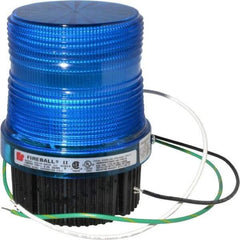 Federal Signal Corp - 120 VAC, 4X NEMA Rated, Strobe Tube, Blue, Single Flash Strobe Light - 90 Flashes per min, 1/2 Inch Pipe, 3-15/16 Inch Diameter, 5-1/4 Inch High, IP66 Ingress Rating, Pipe Mount, Surface Mount - Industrial Tool & Supply