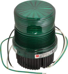 Federal Signal Corp - 120 VAC, 4X NEMA Rated, Strobe Tube, Green, Single Flash Strobe Light - 90 Flashes per min, 1/2 Inch Pipe, 3-15/16 Inch Diameter, 5-1/4 Inch High, IP66 Ingress Rating, Pipe Mount, Surface Mount - Industrial Tool & Supply