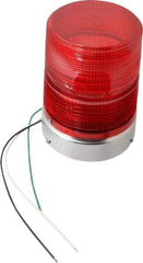Federal Signal Corp - 120 VAC, 3R NEMA Rated, Strobe Tube, Red, Single Flash Strobe Light - 80 Flashes per min, 1/2 Inch Pipe, 5.7 Inch Diameter, 8-1/2 Inch High, IP45 Ingress Rating, Pipe Mount - Industrial Tool & Supply