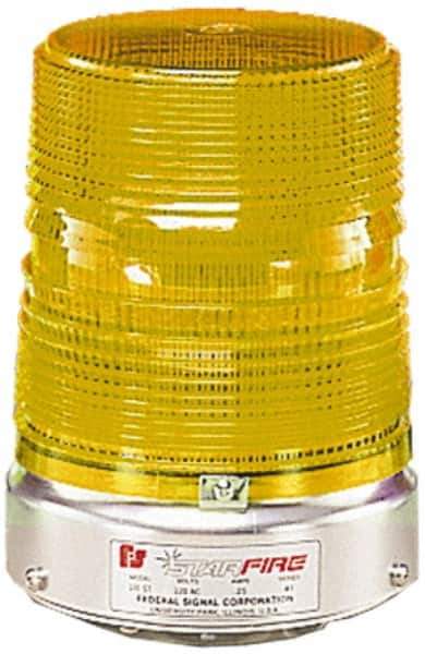 Federal Signal Corp - 120 VAC, 3R NEMA Rated, Strobe Tube, Amber, Double Flash Strobe Light - 80 Flashes per min, 1/2 Inch Pipe, 5-11/16 Inch Diameter, 8-1/2 Inch High, IP45 Ingress Rating, Pipe Mount - Industrial Tool & Supply