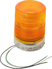 Federal Signal Corp - 120 VAC, 3R NEMA Rated, Strobe Tube, Amber, Single Flash Strobe Light - 80 Flashes per min, 1/2 Inch Pipe, 5.7 Inch Diameter, 8-1/2 Inch High, IP45 Ingress Rating, Pipe Mount - Industrial Tool & Supply