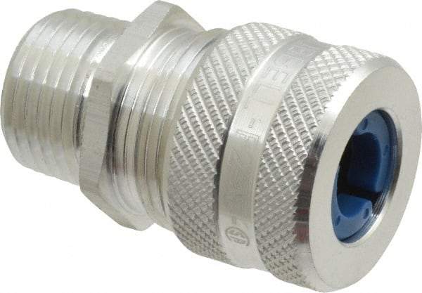 Hubbell Wiring Device-Kellems - 9.7 to 12.7mm Capacity, Liquidtight, Straight Strain Relief Cord Grip - 1/2 NPT Thread, Aluminum - Industrial Tool & Supply