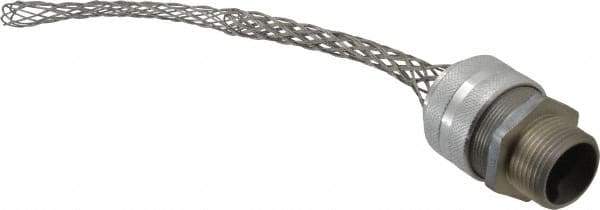 Hubbell Wiring Device-Kellems - 16 to 19.1mm Capacity, Liquidtight, Straight Strain Relief Cord Grip - 1 NPT Thread, 7.865" Long, Aluminum - Industrial Tool & Supply