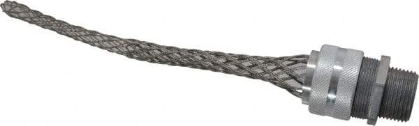 Hubbell Wiring Device-Kellems - 19 to 22.4mm Capacity, Liquidtight, Straight Strain Relief Cord Grip - 1 NPT Thread, 8.065" Long, Aluminum - Industrial Tool & Supply