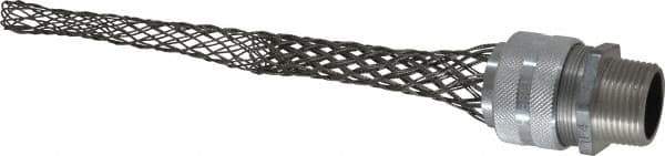 Hubbell Wiring Device-Kellems - 22.4 to 25.4mm Capacity, Liquidtight, Straight Strain Relief Cord Grip - 1 NPT Thread, 8.265" Long, Aluminum - Industrial Tool & Supply