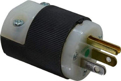 Hubbell Wiring Device-Kellems - 125 VAC, 15 Amp, 5-15P NEMA, Straight, Self Grounding, Hospital Grade Plug - 2 Pole, 3 Wire, 1 Phase, 1/2 hp, Nylon, Black, White - Industrial Tool & Supply