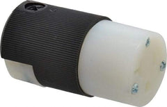 Hubbell Wiring Device-Kellems - 125 VAC, 20 Amp, 5-20R NEMA, Straight, Self Grounding, Hospital Grade Connector - 2 Pole, 3 Wire, 1 Phase, 1 hp, Nylon, Black, White - Industrial Tool & Supply