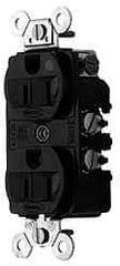 Hubbell Wiring Device-Kellems - 125 VAC, 15 Amp, 5-15R NEMA Configuration, Brown, Hospital Grade, Self Grounding Duplex Receptacle - 1 Phase, 2 Poles, 3 Wire, Flush Mount, Chemical, Corrosion and Impact Resistant - Industrial Tool & Supply