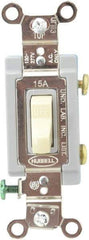 Hubbell Wiring Device-Kellems - 1 Pole, 120 to 277 VAC, 15 Amp, Industrial Grade Toggle, Wall and Dimmer Light Switch - 1-5/16 Inch Wide x 4-1/16 Inch High - Industrial Tool & Supply