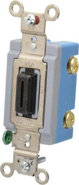 Hubbell Wiring Device-Kellems - 1 Pole, 120 to 277 VAC, 15 Amp, Industrial Grade, Key Lock, Wall and Dimmer Light Switch - 1-5/16 Inch Wide x 4-1/16 Inch High - Industrial Tool & Supply