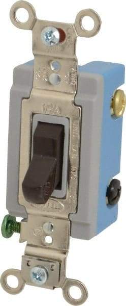 Hubbell Wiring Device-Kellems - 3 Pole, 120 to 277 VAC, 15 Amp, Industrial Toggle, Wall and Dimmer Light Switch - 1-5/16 Inch Wide x 4-1/16 Inch High - Industrial Tool & Supply