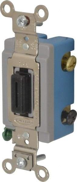 Hubbell Wiring Device-Kellems - 3 Pole, 120 to 277 VAC, 15 Amp, Industrial Grade, Key Lock, Wall and Dimmer Light Switch - 1-5/16 Inch Wide x 4-1/16 Inch High - Industrial Tool & Supply