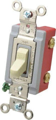 Hubbell Wiring Device-Kellems - 1 Pole, 120 to 277 VAC, 20 Amp, Industrial Grade, Toggle, Wall and Dimmer Light Switch - 1-5/16 Inch Wide x 4-1/16 Inch High - Industrial Tool & Supply