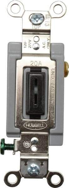 Hubbell Wiring Device-Kellems - 1 Pole, 120 to 277 VAC, 20 Amp, Industrial Grade, Toggle, Wall and Dimmer Light Switch - 1-5/16 Inch Wide x 4-1/16 Inch High - Industrial Tool & Supply