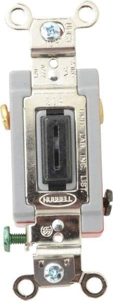 Hubbell Wiring Device-Kellems - 3 Pole, 120 to 277 VAC, 20 Amp, Industrial Grade, Key Lock, Wall and Dimmer Light Switch - 1-5/16 Inch Wide x 4-1/16 Inch High - Industrial Tool & Supply