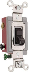Hubbell Wiring Device-Kellems - 4 Pole, 120 to 277 VAC, 20 Amp, Industrial Grade, Toggle, Wall and Dimmer Light Switch - 1-5/16 Inch Wide x 4-1/16 Inch High - Industrial Tool & Supply