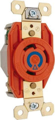 Hubbell Wiring Device-Kellems - 250 VAC, 30 Amp, 6-30R NEMA Configuration, Orange, Industrial Grade, Isolated Ground Single Receptacle - 1 Phase, 2 Poles, 3 Wire, Flush Mount - Industrial Tool & Supply