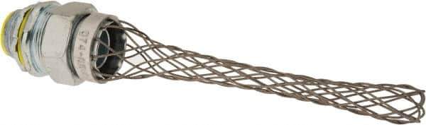 Hubbell Wiring Device-Kellems - 0.54 to 0.74" Cable Capacity, Liquidtight, Straight Strain Relief Cord Grip - 3/4 NPT Thread, 4" Long, Steel - Industrial Tool & Supply