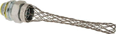 Hubbell Wiring Device-Kellems - 0.54 to 0.74" Cable Capacity, Liquidtight, Straight Strain Relief Cord Grip - 3/4 NPT Thread, 4" Long, Steel - Industrial Tool & Supply