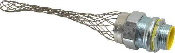 Hubbell Wiring Device-Kellems - 1.85 to 2.46mm Capacity, Liquidtight, Straight Strain Relief Cord Grip - 1 NPT Thread, 5" Long, Steel - Industrial Tool & Supply