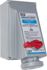 Hubbell Wiring Device-Kellems - 3 Phase, 250 VAC, 60 Amp, 15 hp, 4 Pin Configuration, Interlock Receptacle - 3 Poles, IEC 60309, Blue - Industrial Tool & Supply